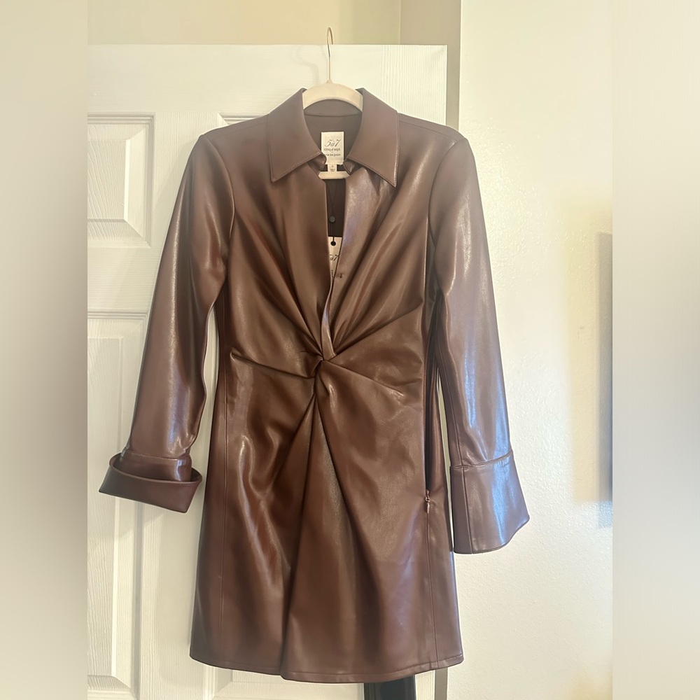 CINQ À SEPT vegan leather McKenna dress